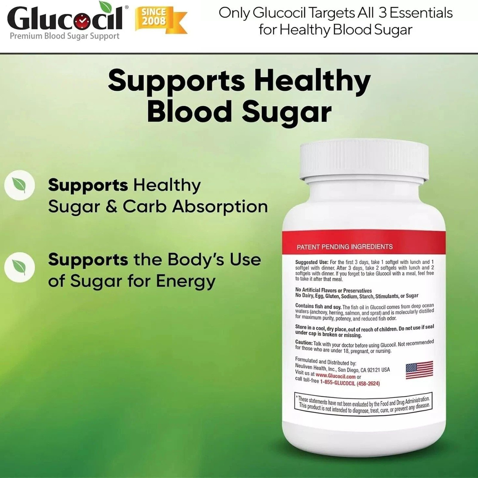30-Day Supply 120CT Top-Quality Blood Sugar Support