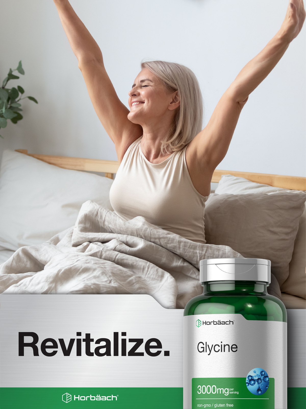 Glycine Capsules | 3000 mg | 100 Count | Non-GMO, Gluten Free | by Horbaach