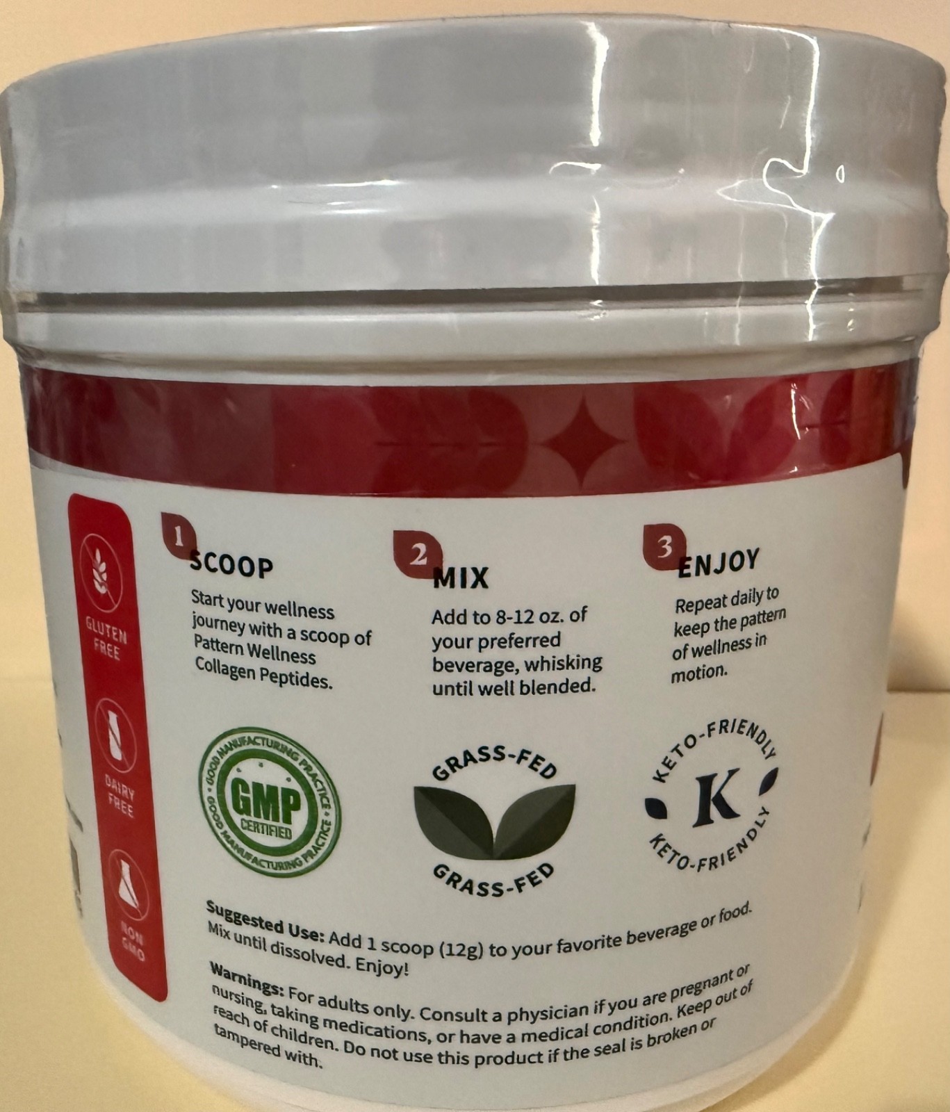 Pattern Wellness Collagen Peptides Powder – Hair, Skin, Nail, and Joint Support