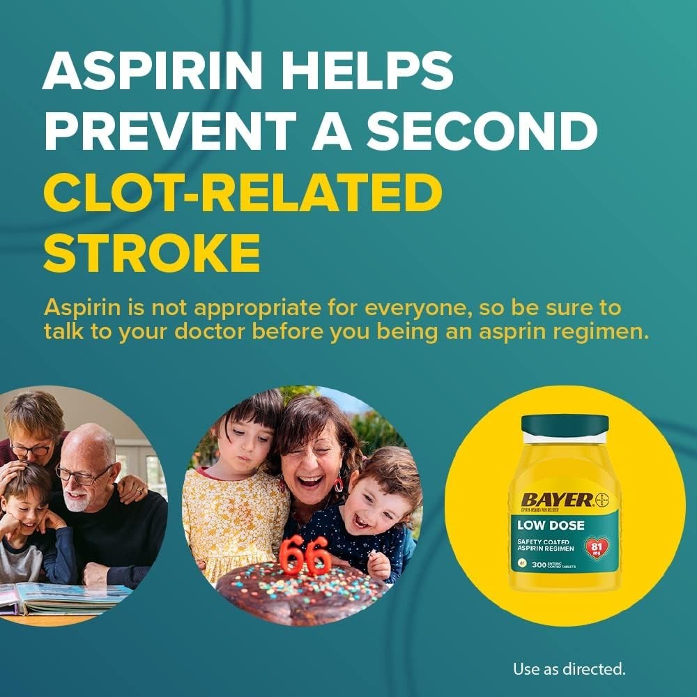 Low Dose Aspirin 81mg Enteric Coated Tablets 300 Count