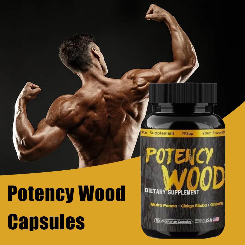 60pcs Potency Wood Capsule Dietary Herbal Natural Supplement, Formula USA Made
