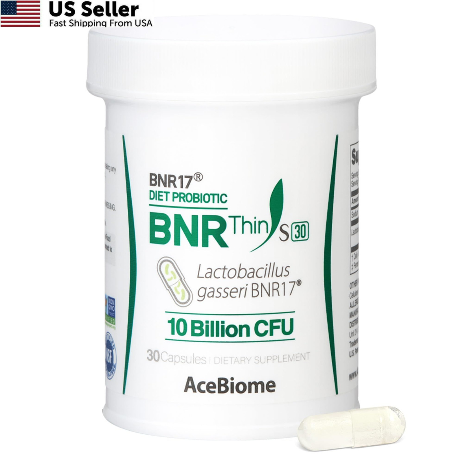 AceBiome BNRThin S30, Lactobacillus Gasseri BNR17, 10 1 Count (Pack of 30)