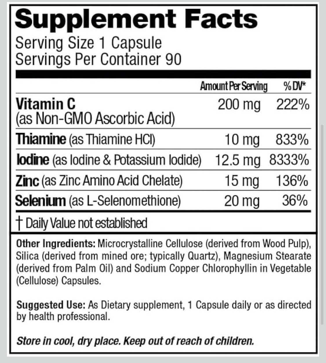 *DEAL! * 90 count LUGOLS Iodine Gel Caps Plus-Zinc Selenium Iodide-12.5 mg