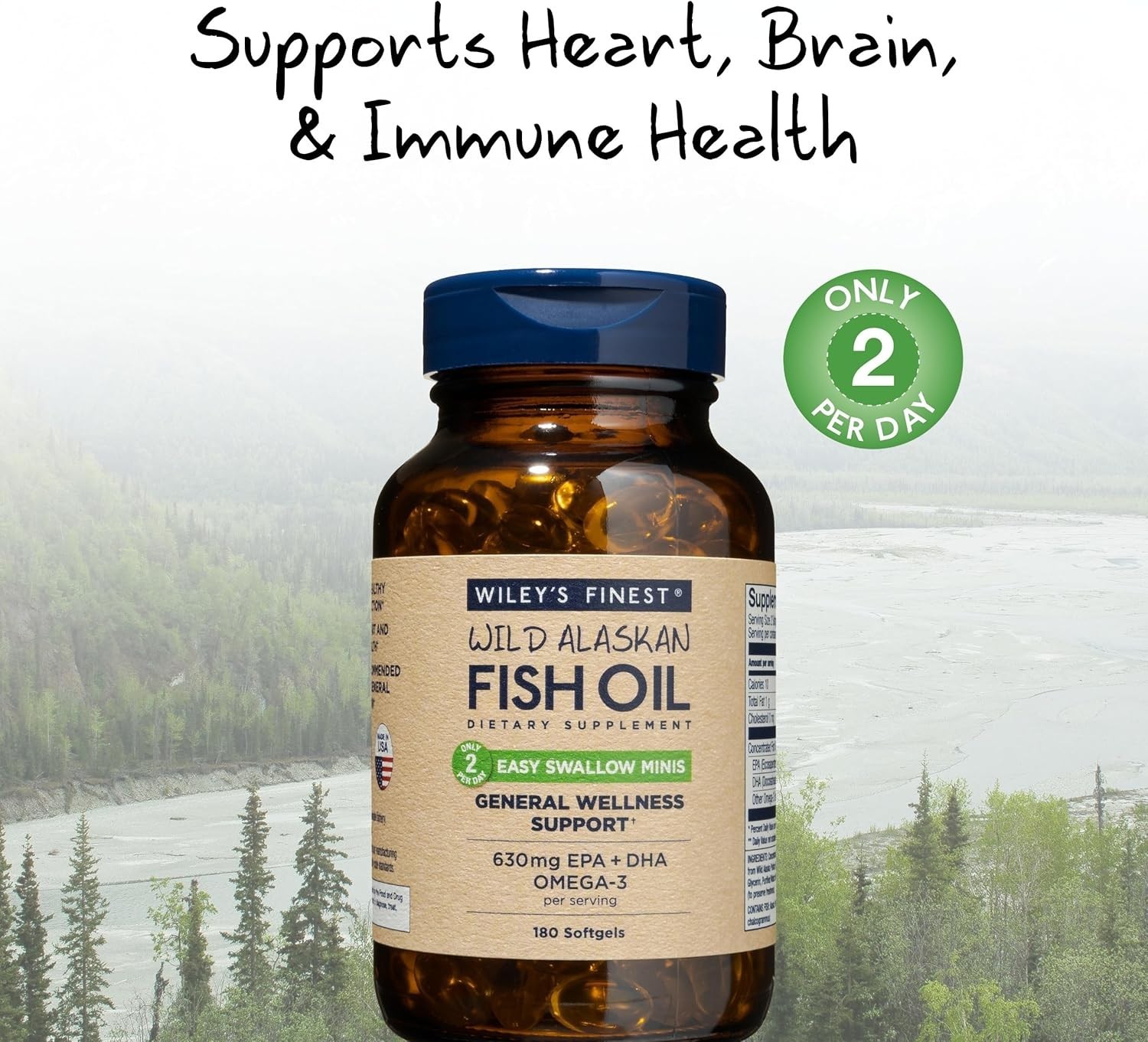 Wiley’s Finest Wild Alaskan Fish Oil – Easy to Swallow Minis 180gel EXP 08/2026