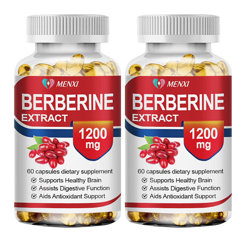 3 Packs 1200mg Berberine Capsules, Natural HCL Extract, Healthy Cholesterol Caps