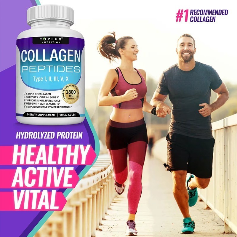 Premium Collagen Peptides 1800 MG Hydrolyzed Anti-Aging – Types I,II,III,V,X