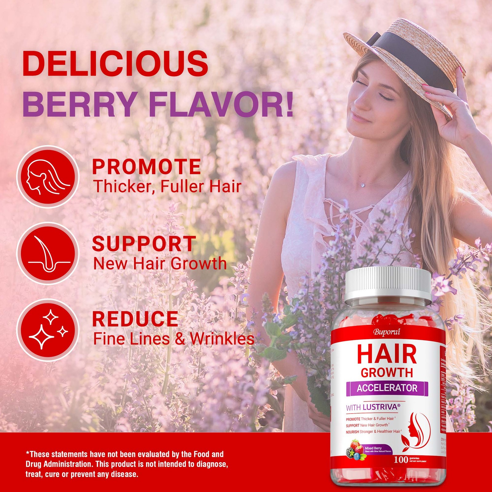 Hair Growth Accelerator – Vitamin, Promotes Thicker, Fuller, Stronger Hair