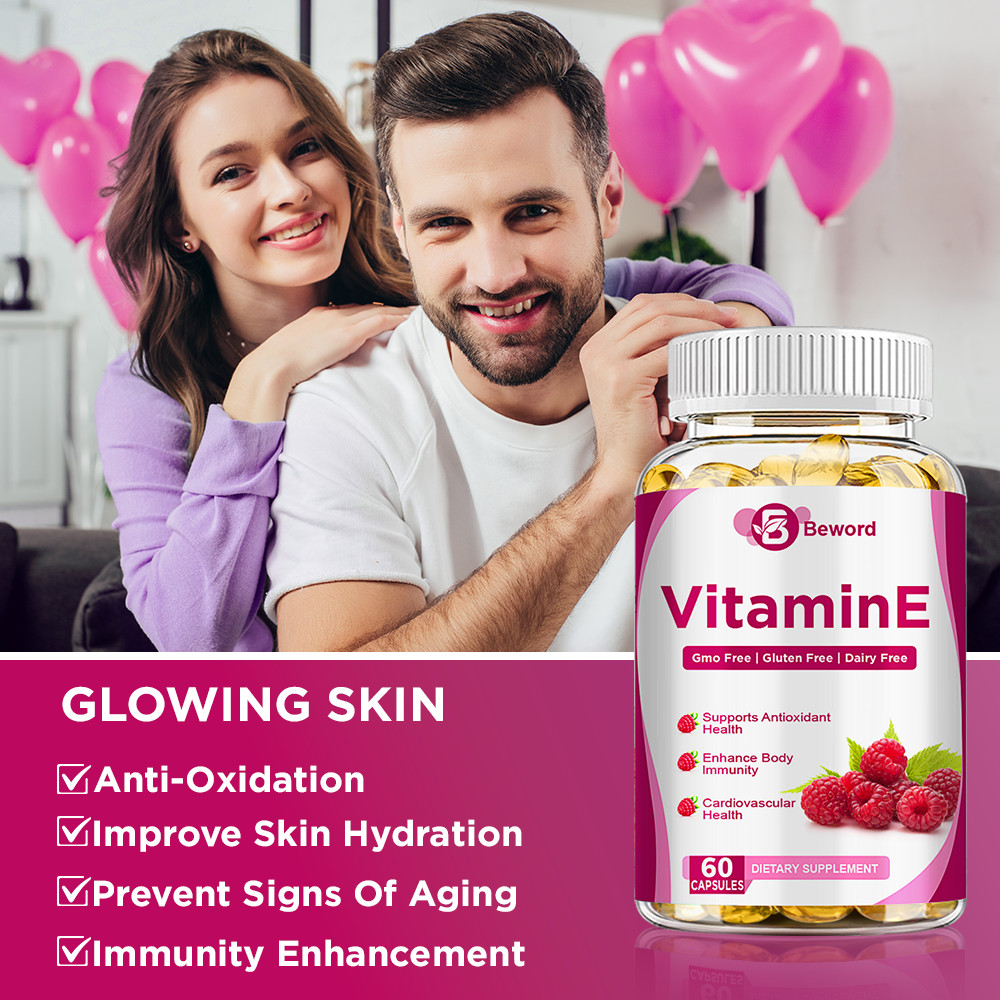 Vitamin E 400 IU 180mg Capsules Supports Skin Hair Immune & Eye Health