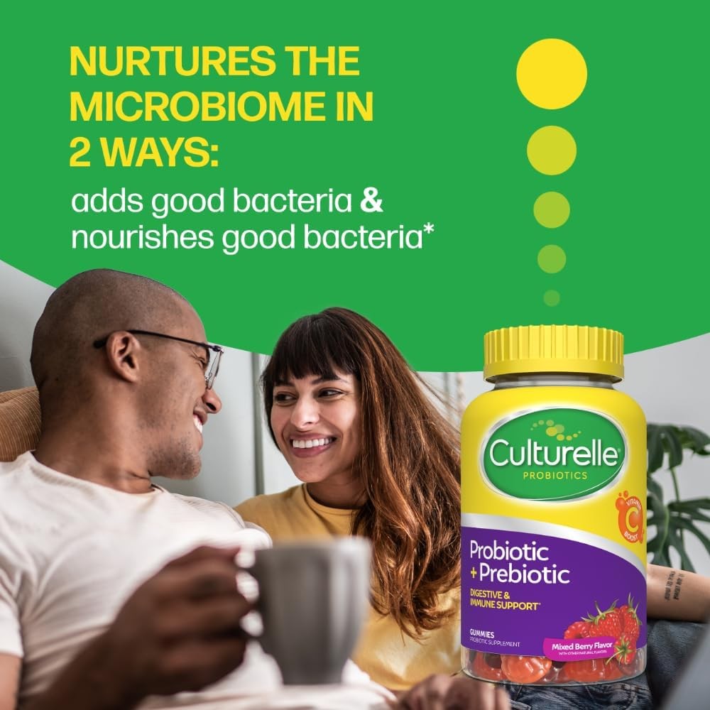 LOT OF 3 / Culturelle Probiotic + Prebiotic 52 Gummies Mixed Berry EXP: 09/26