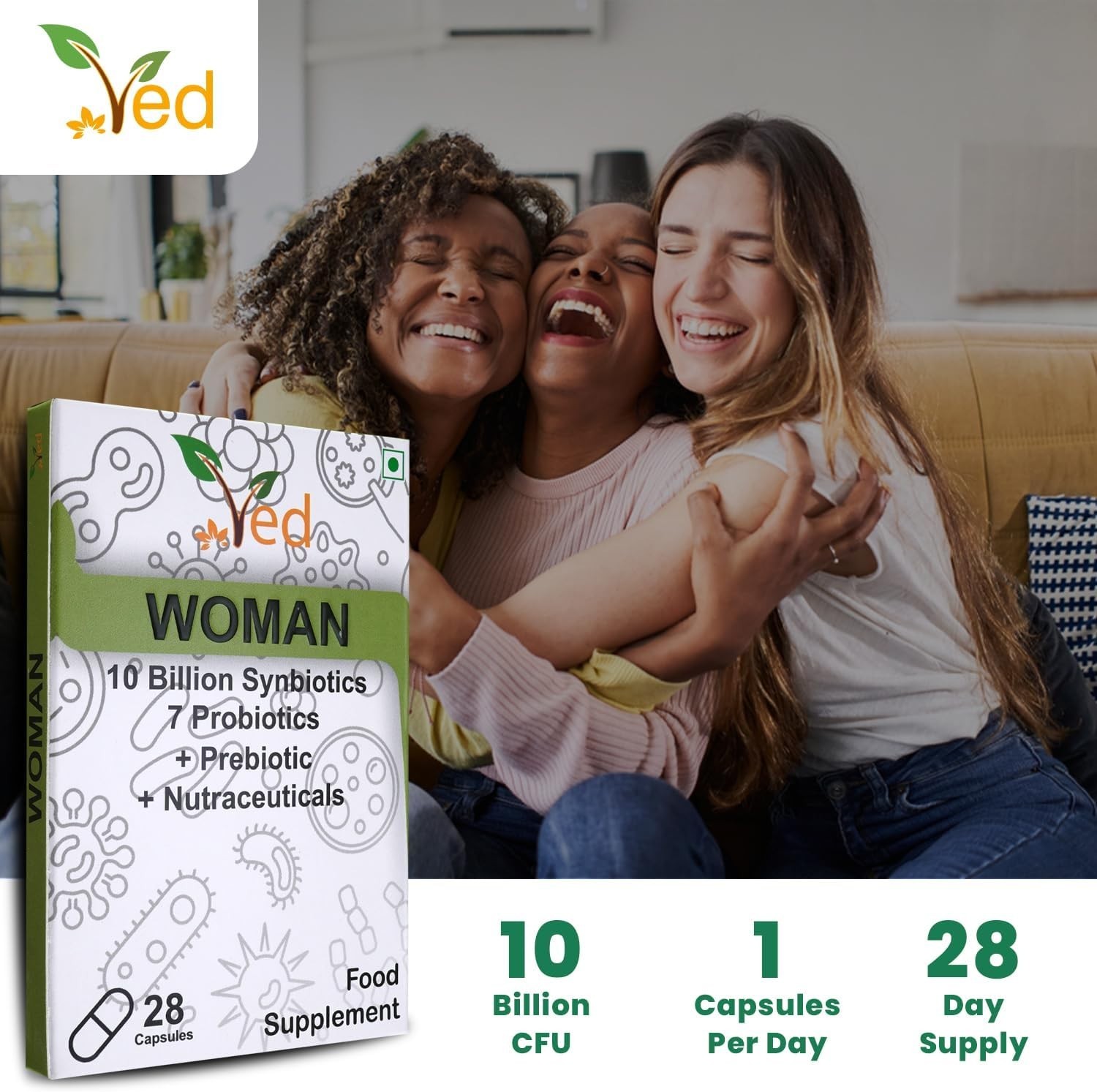 Ved Synbiotics Woman Probiotic & Prebiotic Complex 28 Vegan Capsules
