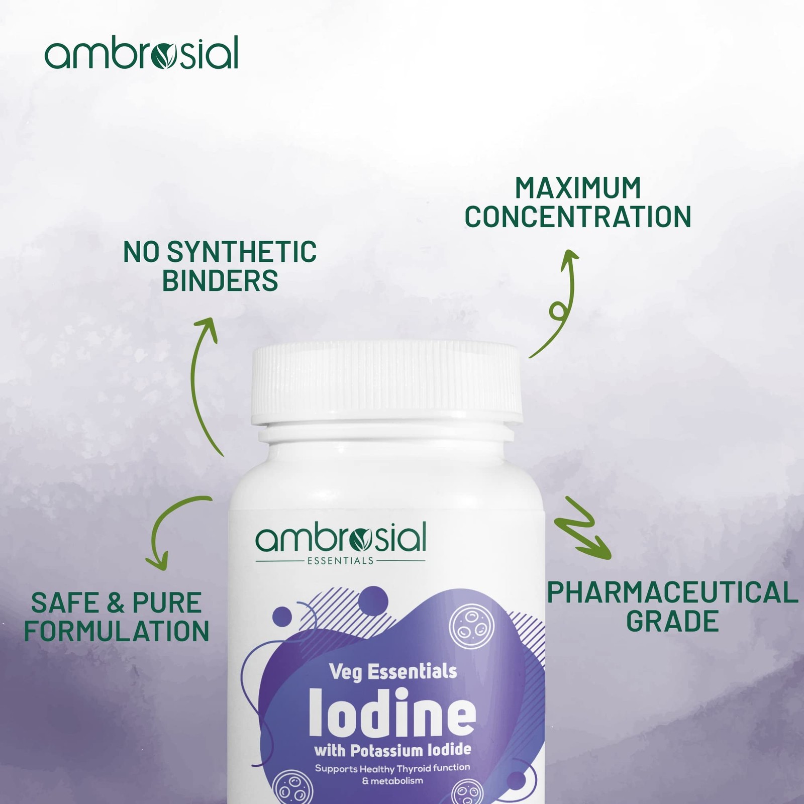 Ambrosial Iodine 5000Mcg Tablets Pack Of 1-60 Tablets
