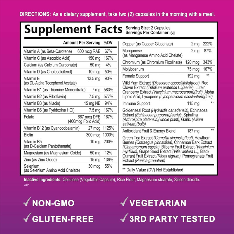 Women’s Daily Multi – Multivitamin & Multimineral Supplement, Immune Support