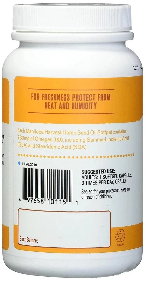 Manitoba Harvest Hemp Seed Oil 120 sgels (Pack of 6)