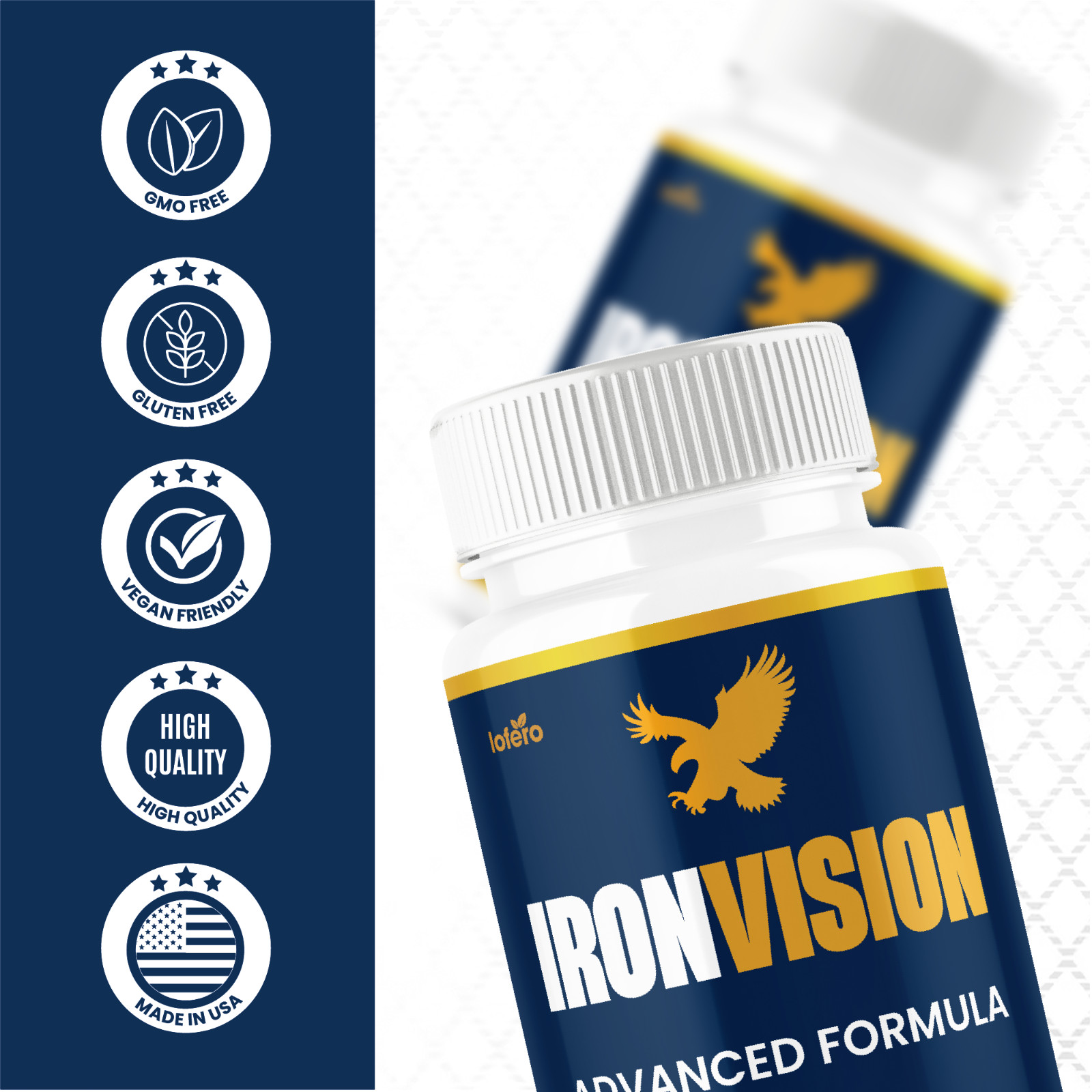 (3 Pack) Iron Vision Support Pills IronVision Healthy Eye Supplement (180ct)