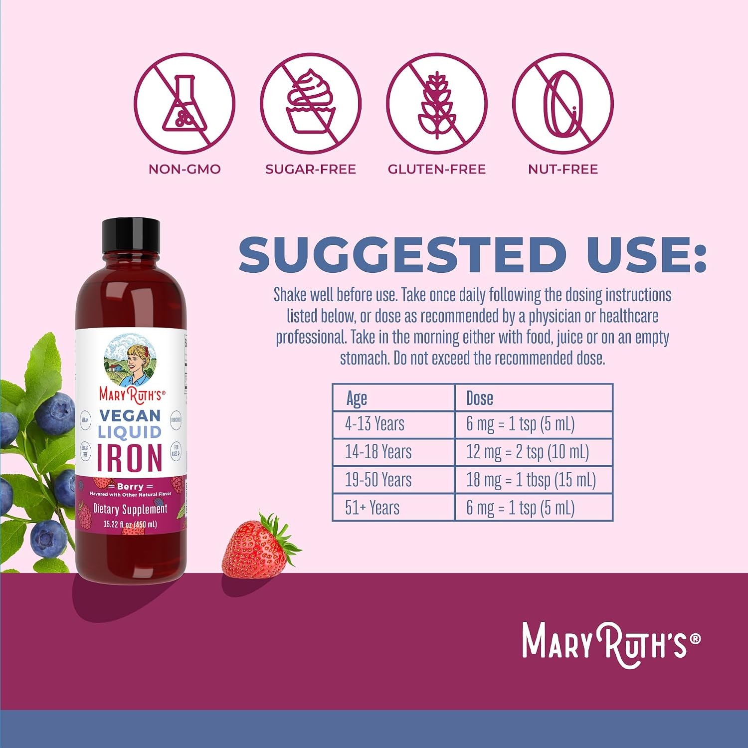 MaryRuth’s MaryRuth’s Liquid Morning Multivitamin +Hair Growth (Peach Mango