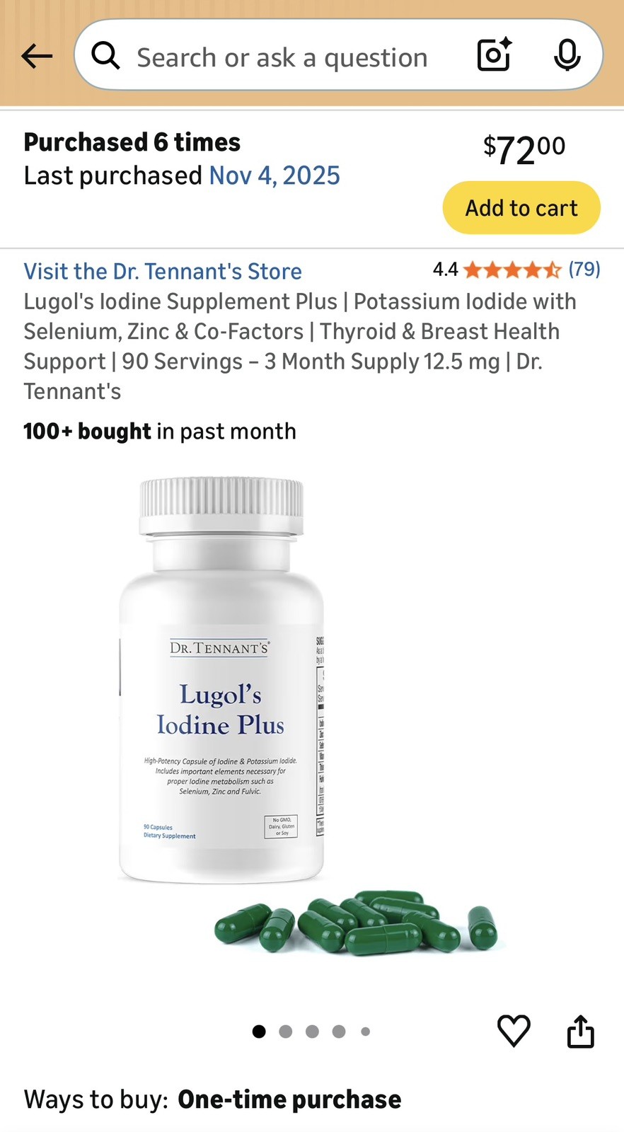 *DEAL! * 90 count LUGOLS Iodine Gel Caps Plus-Zinc Selenium Iodide-12.5 mg