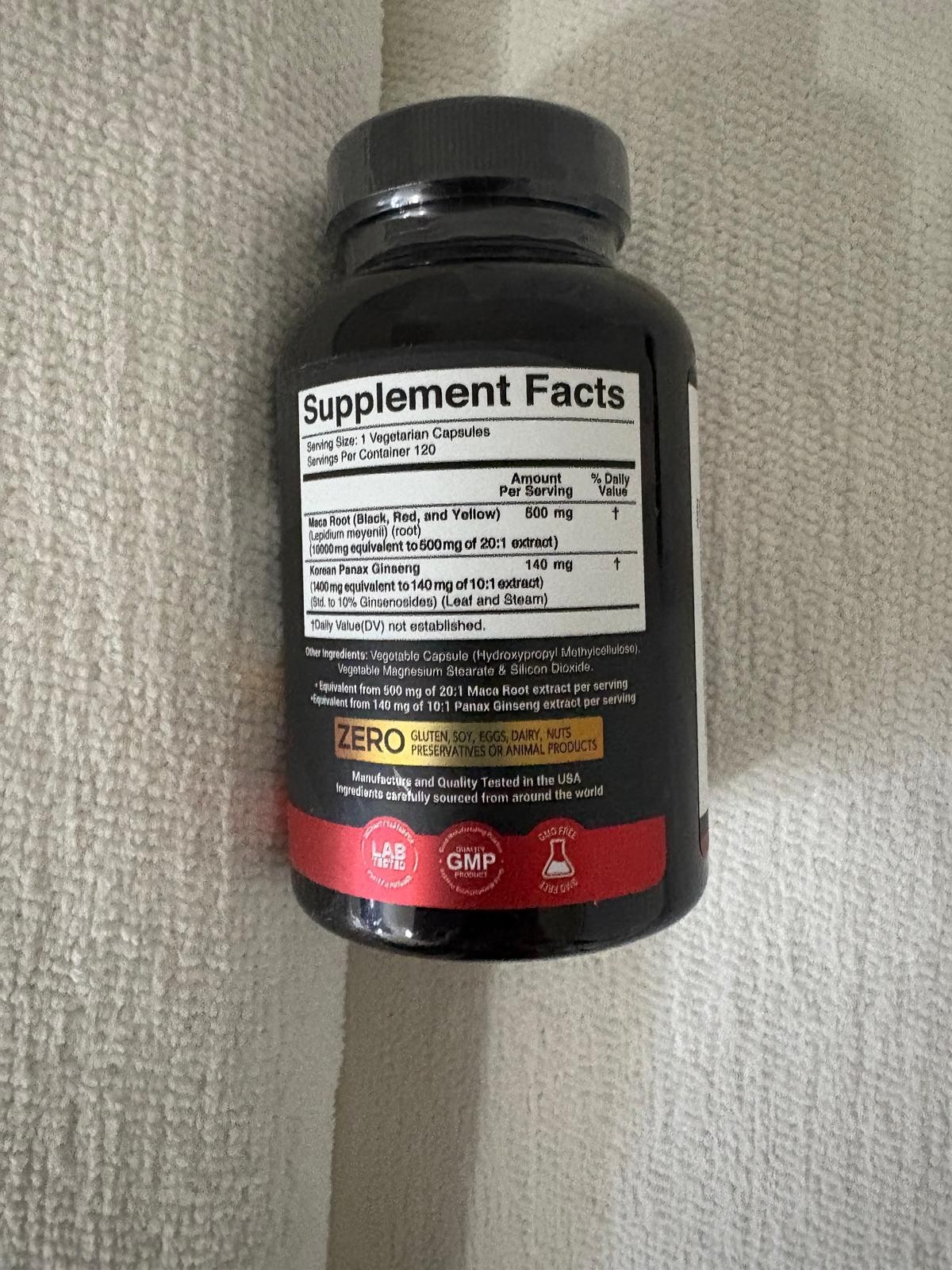 2 UNITS GOLD HEALTH MACA PANAX GINSENG-ULTRA CONCENTRADED-120 CAPSULES.