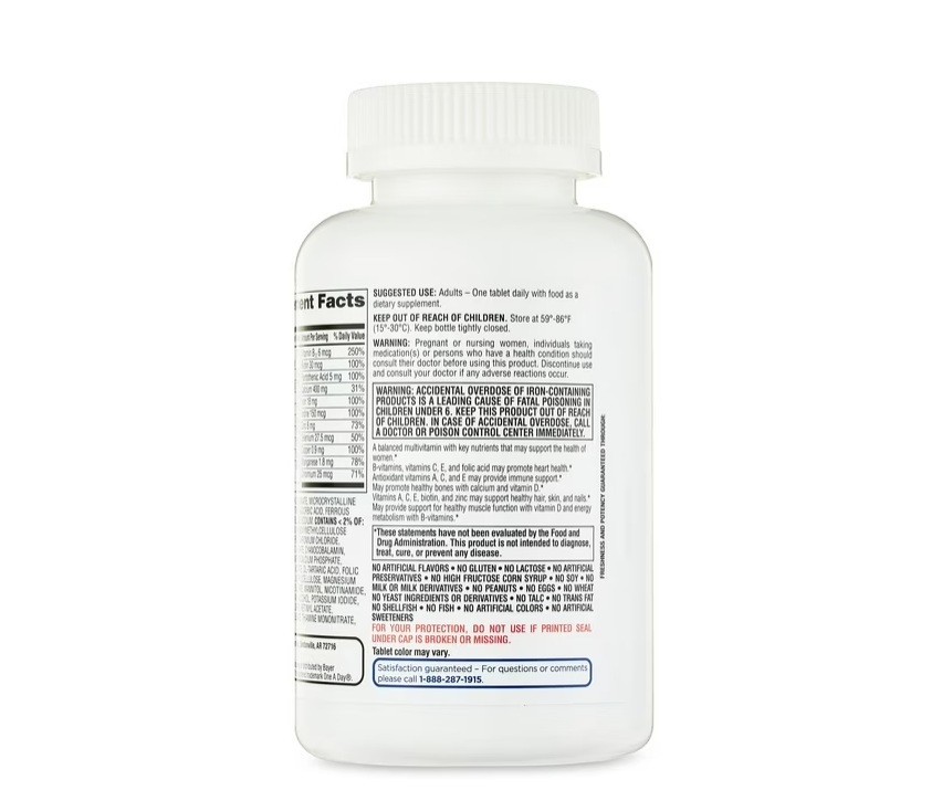 2 PACK Equate One Daily Women’S Tablets Multivitamin/Multimineral Supplement
