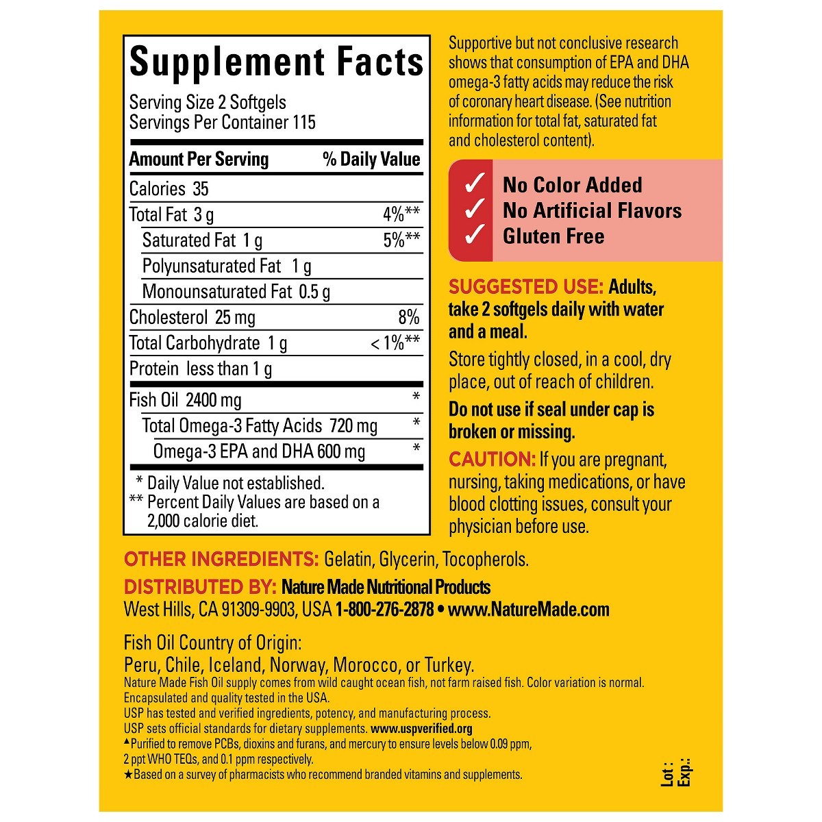 Nature Made Fish Oil Supplements 1200 mg Omega 3