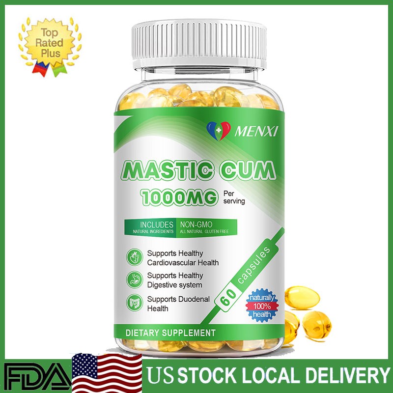 120 Mastic Gum Capsules 1000mg Support Gastrointestinal Health, Digestive System