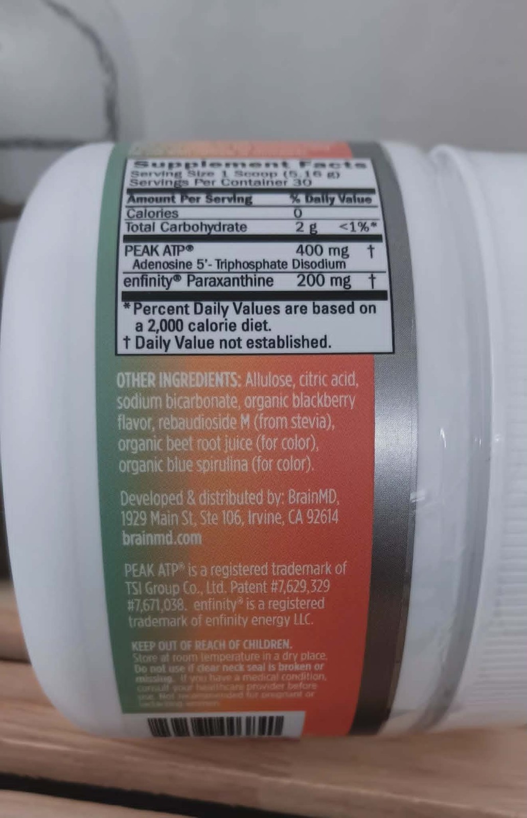 brain MD – PEAK ENERGY- ENERGY SUPPORT – BLACKBERRY FLAVOR – EXP 04/2028 – NEW