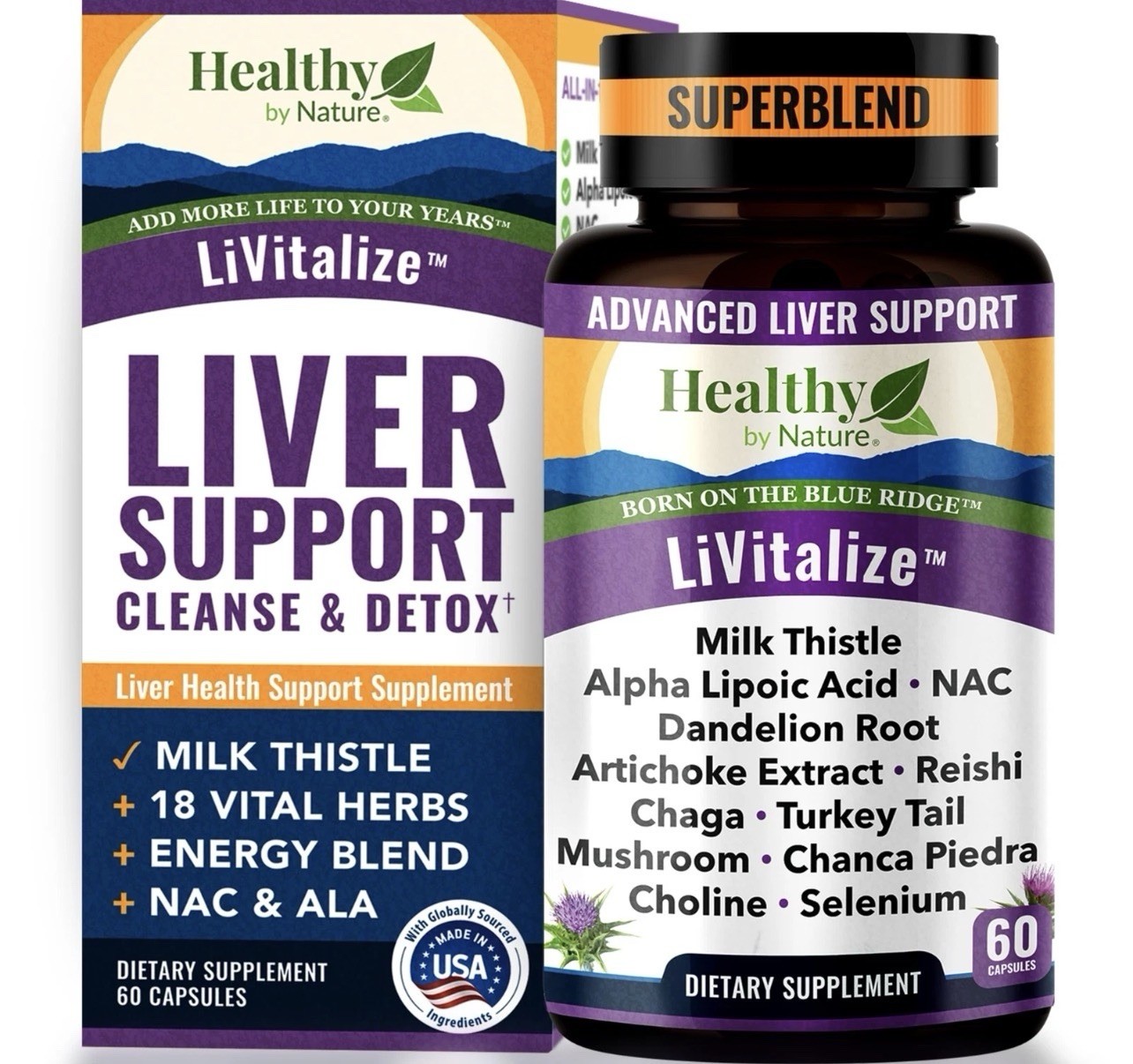 LiVitalize 28-in-1 Liver Cleanse Detox & Repair | Milk Thistle Silymarin Dand…
