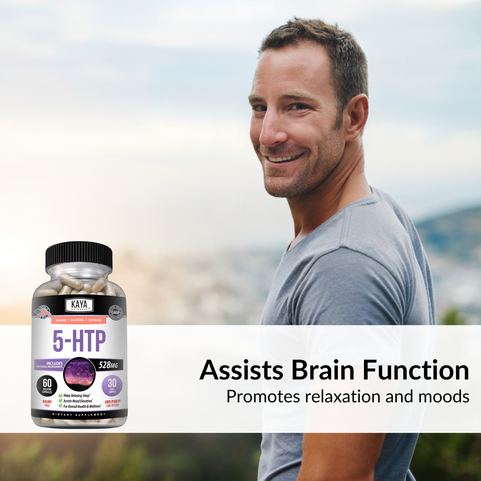 5-HTP 60Ct, Serotonin Support for Sleep and Stress, Supports Weight Loss, 5HTP
