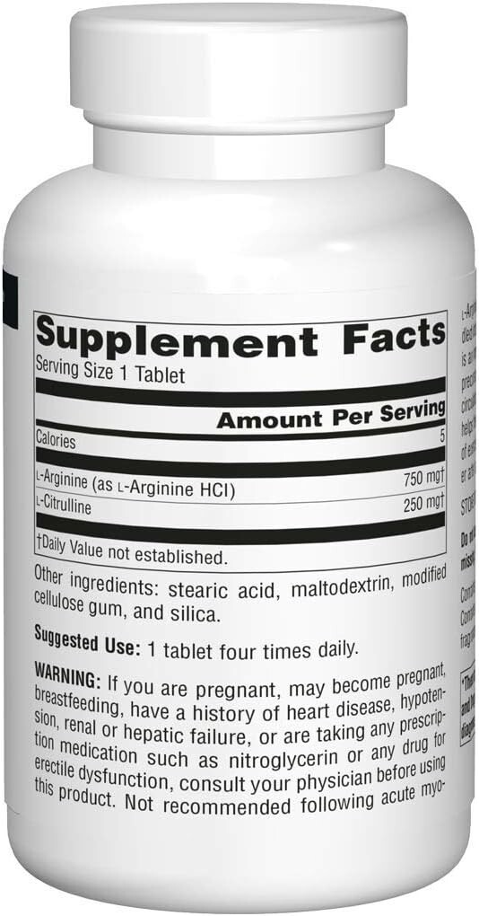 Source Naturals, Inc. L Arginine L Citrulline Complex 240 Tablet