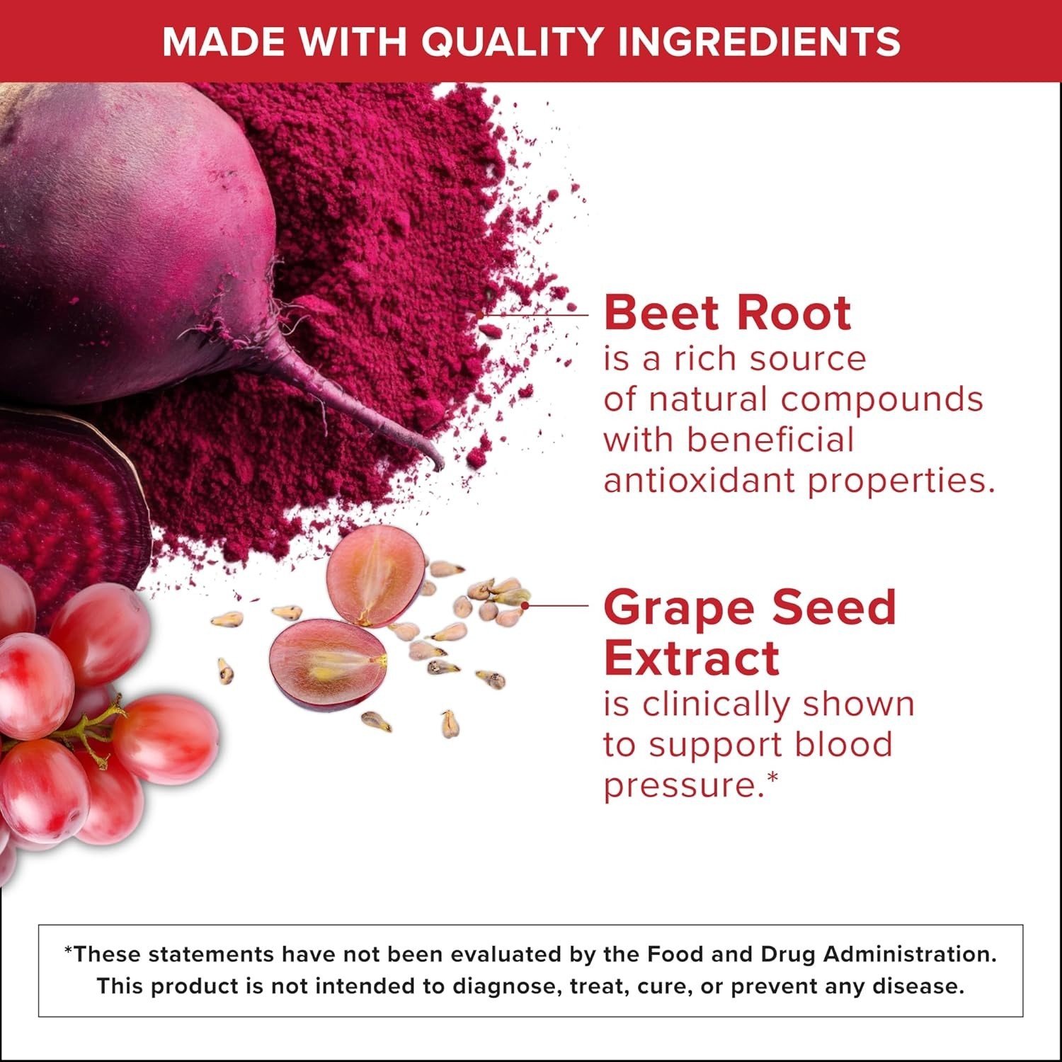 Qunol Blood Pressure Support, 3 in 1 Beets + CoQ10 + 120 Count (Pack of 1)
