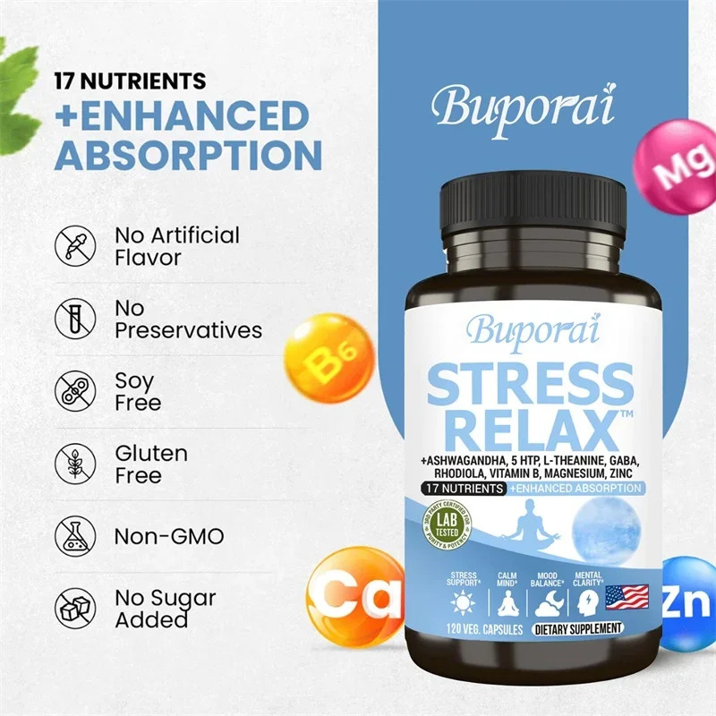Stress Relax 240pcs, Calms Mood and Emotions, Fight Anxiety,Promote Brain Health