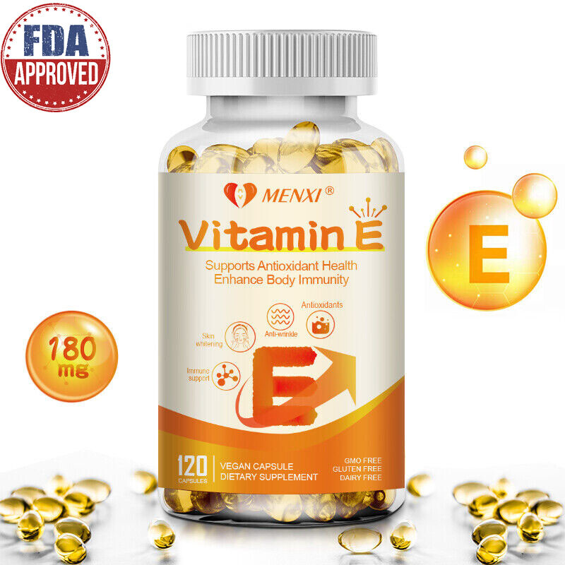 Vitamin E Oil 120 Capsules – Boost Hair, Skin,Nail & Face Health Naturally MENXI