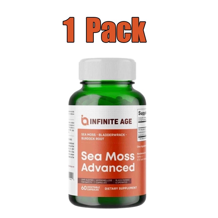 1/2/3 Pack INFINITE AGE Sea Moss Advanced 1250mg Superfood High-Potency