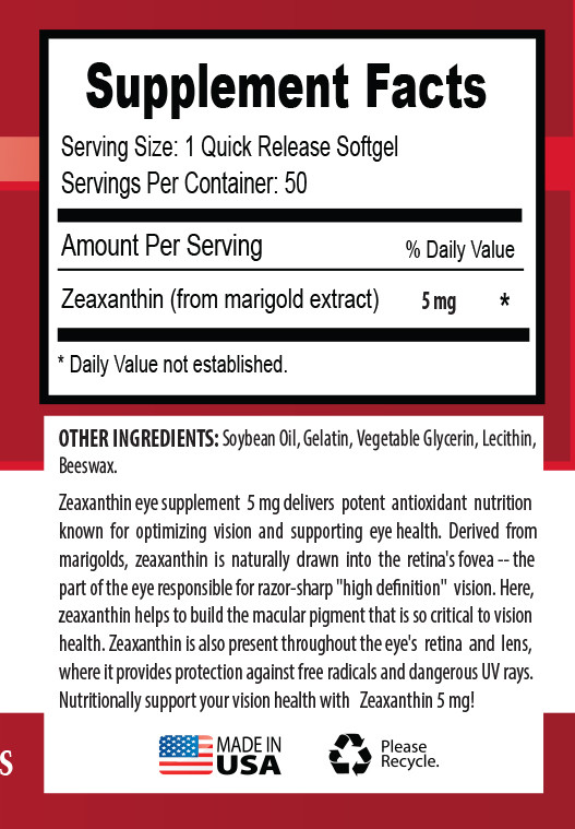natural antioxidant – Zeaxanthin Eye Health – dietary supplement 3 Bottles