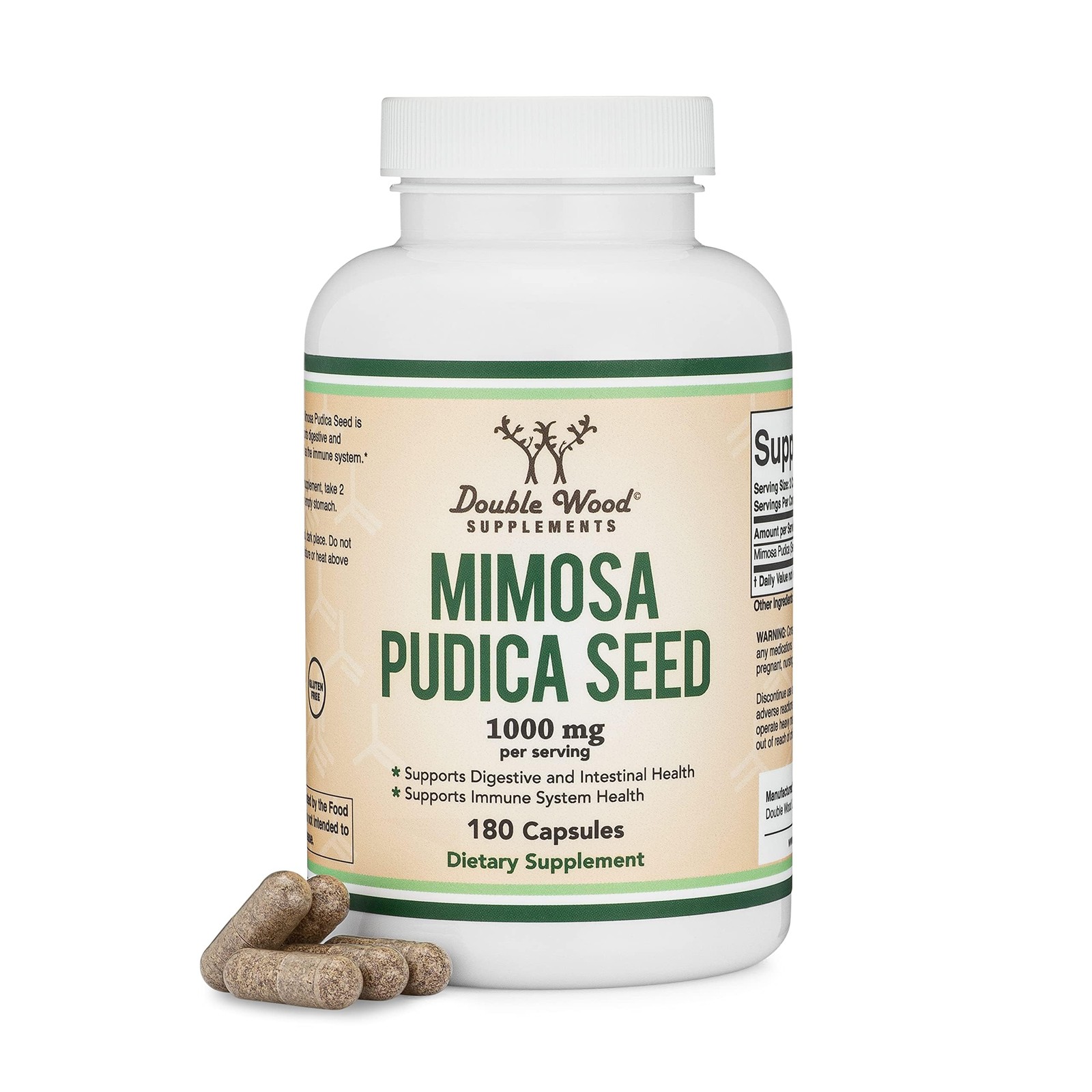 Mimosa Pudica Seed Capsules (180 Capsules, 3 Month 180 Count (Pack of 1)