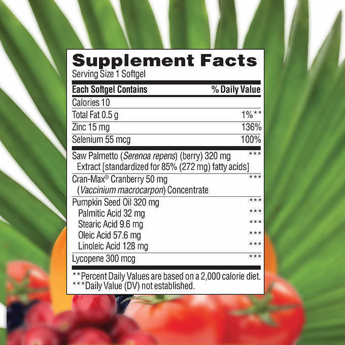 trunature PROSTATE PLUS HEALTH COMPLEX 250 Softgels with Saw Palmento – Fresh!