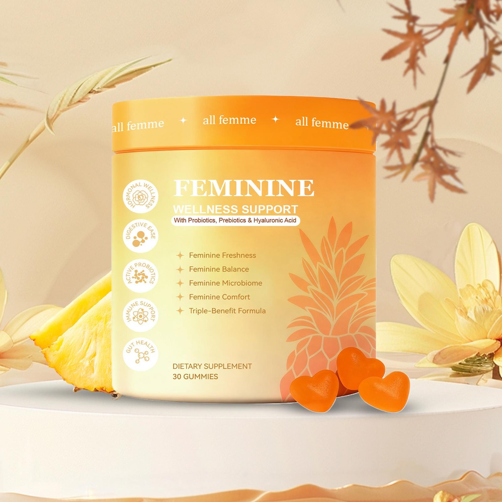Flora Plus Gummies, Advanced Vaginal Support, Vaginal Health Gummies, Ph Balance