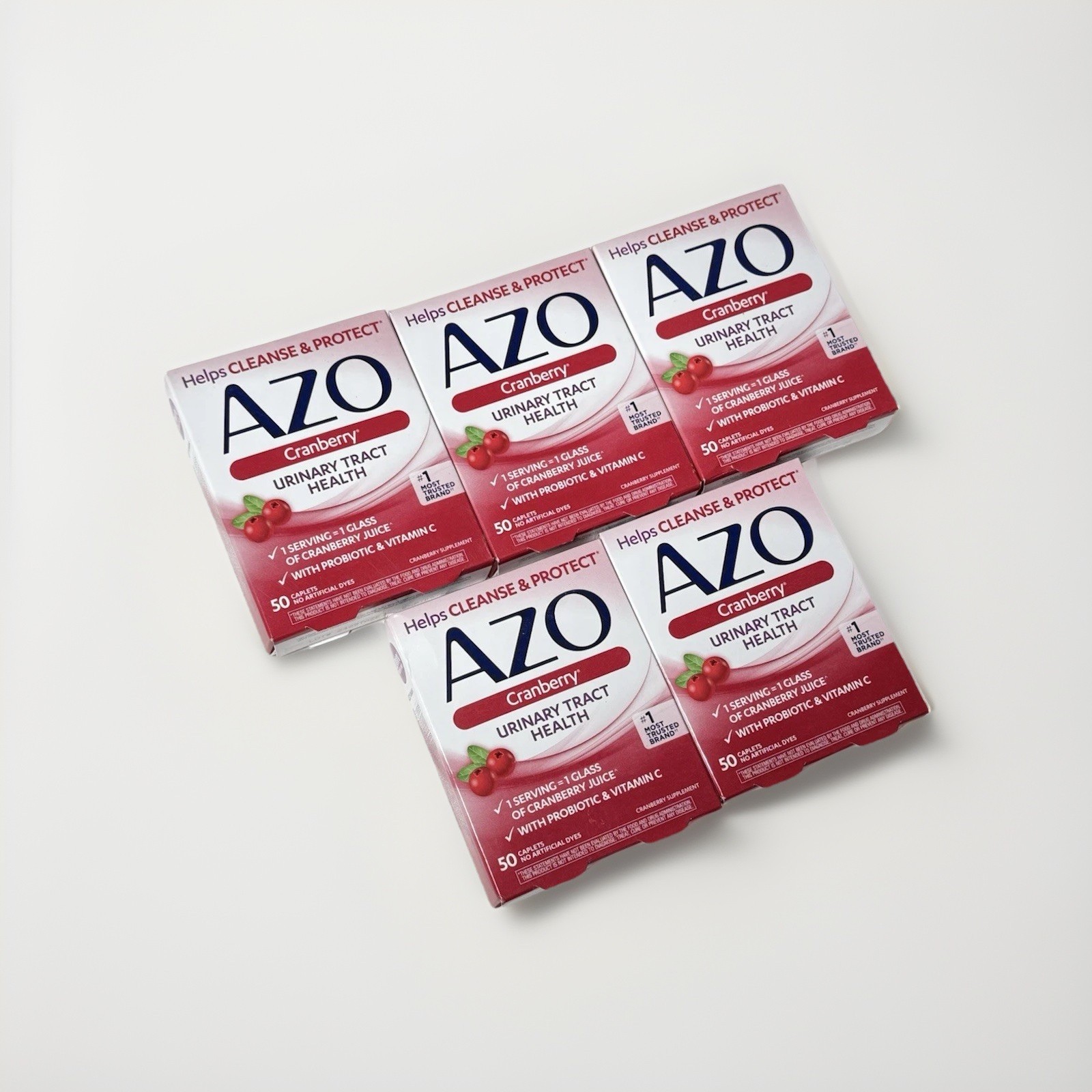 **5 BOXES** Azo Urinary Tract Health Cranberry Tablets 50ct – FAST FREE SHIPPING
