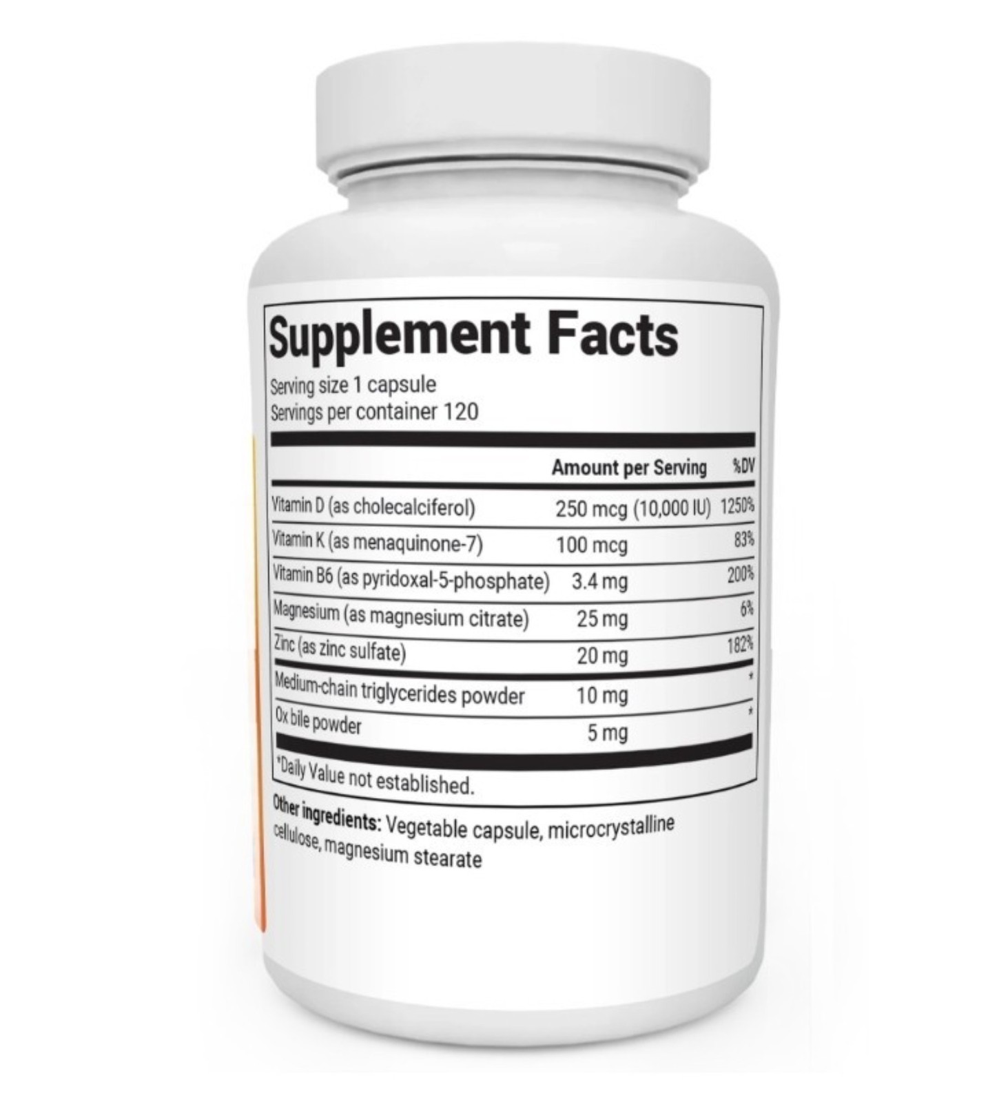 Dr. Berg’s D3 & K2 Vitamin, 10,000 IU, 100 mcg per serving, 120 Capsules