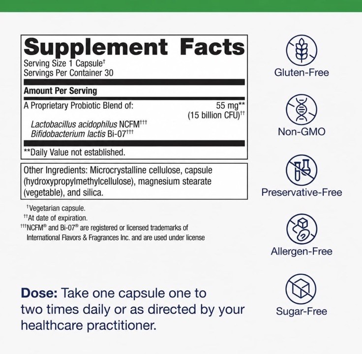 Metagenics UltraFlora Balance Probiotic 30 Count Shelf Stable Daily Gut Health
