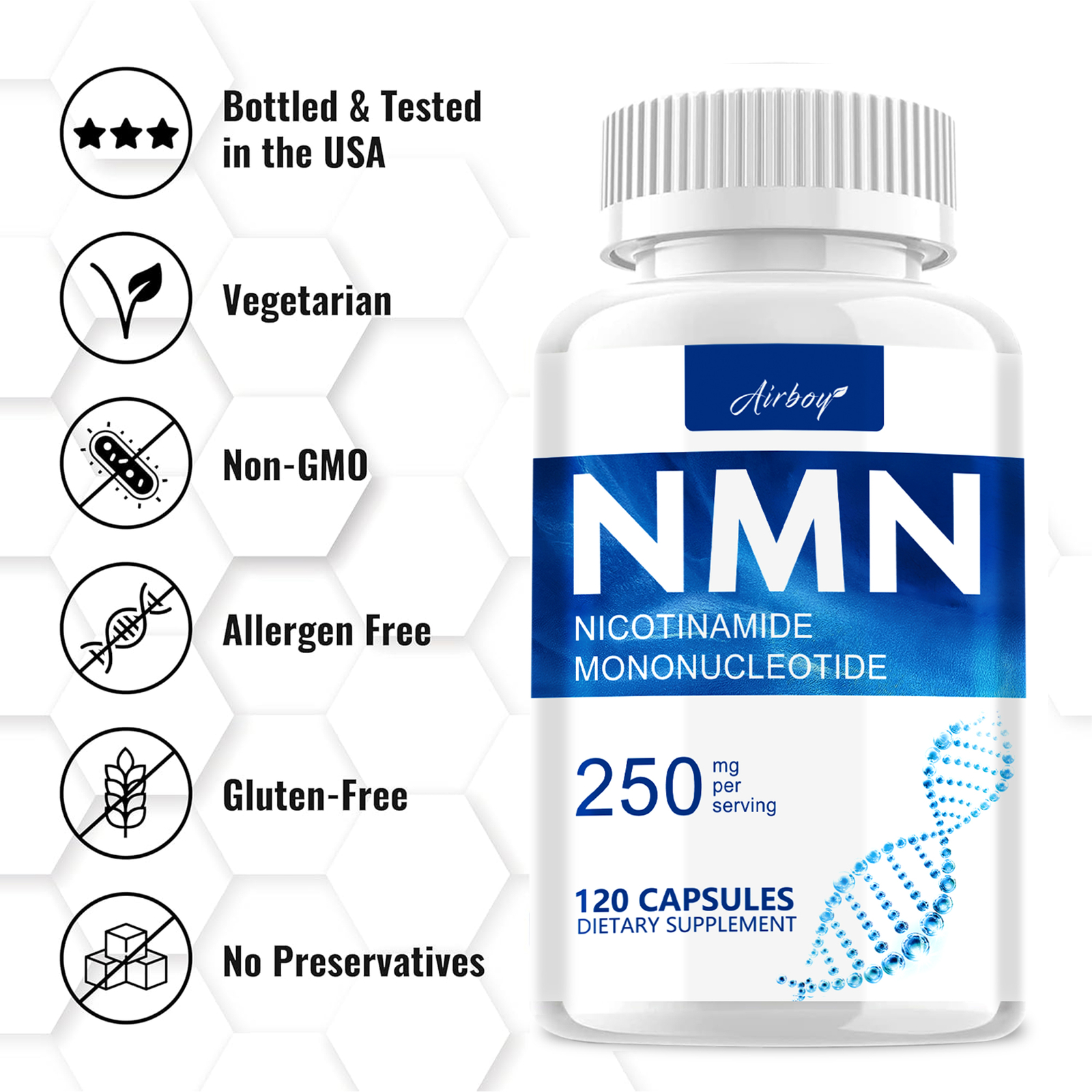 120pcs Nicotinamide 250mg – Energy Metabolism, Increase and Support NAD Levels