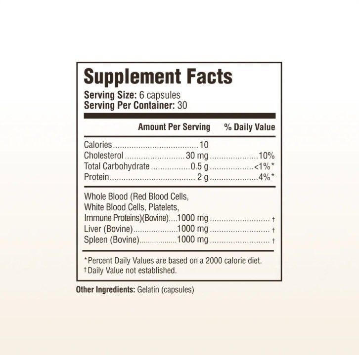 HEART & SOIL – 100% Grass Fed & Finished LIFE BLOOD Supplement – 180 Capsules