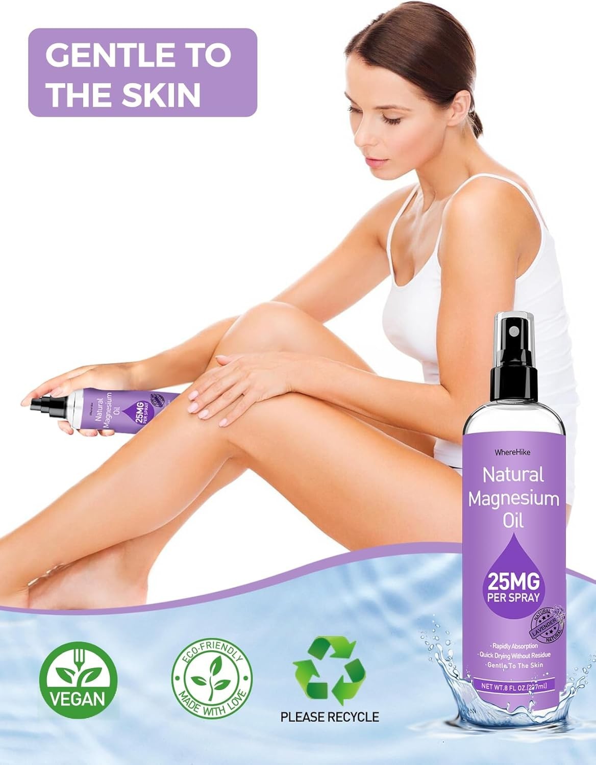 Aceite de Magnesio Spray Corporal Relajación Muscular Sueño Profundo Premium