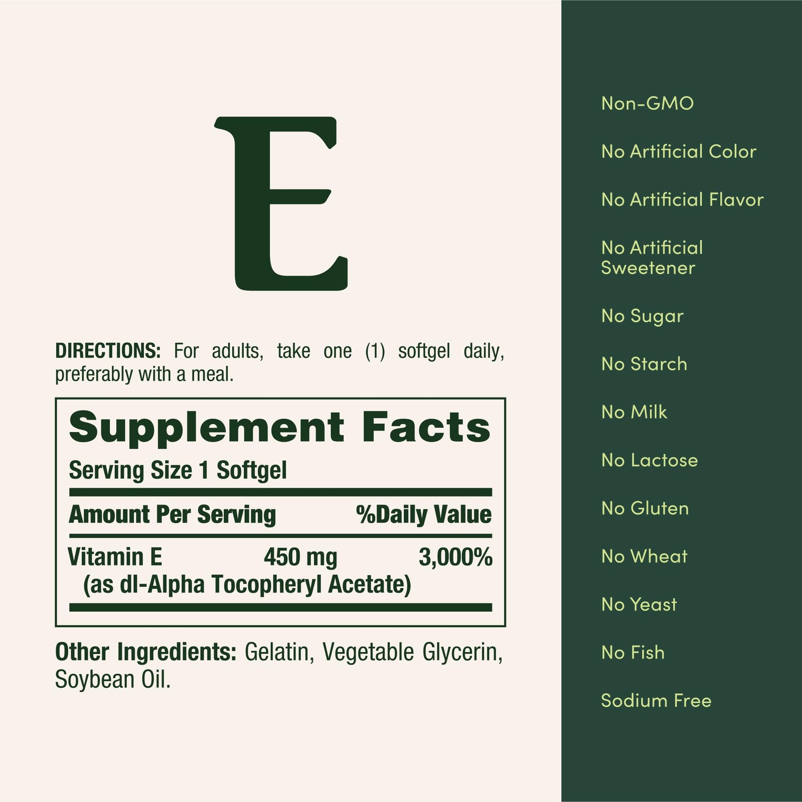 Vitamin E 1000 IU Softgels, Supports Antioxidant Health & Immune System 60