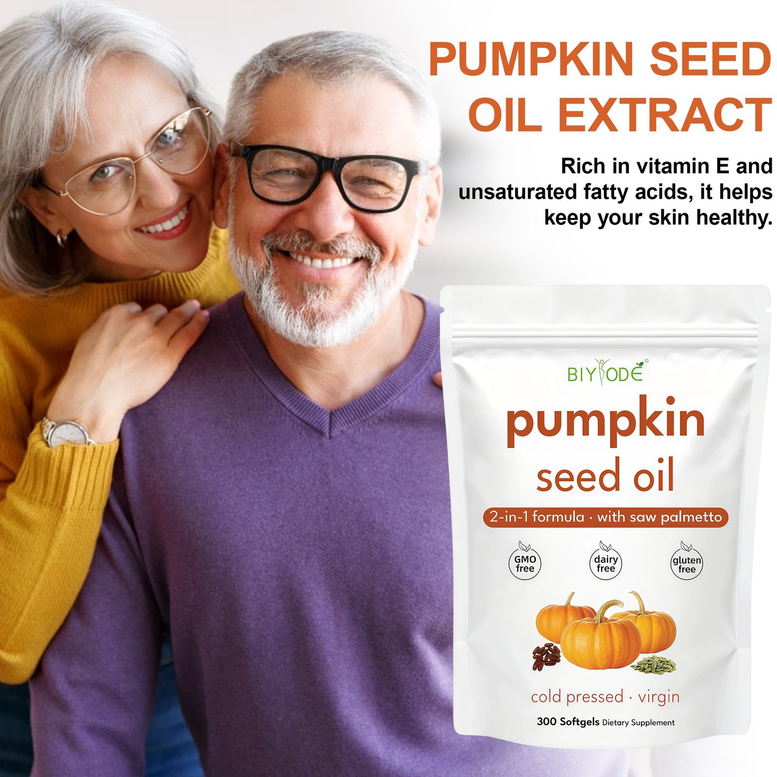 1-5X Pumpkin Seed Oil featuring Saw Palmetto Herbal Softgels – 3000 mg 300 Su…