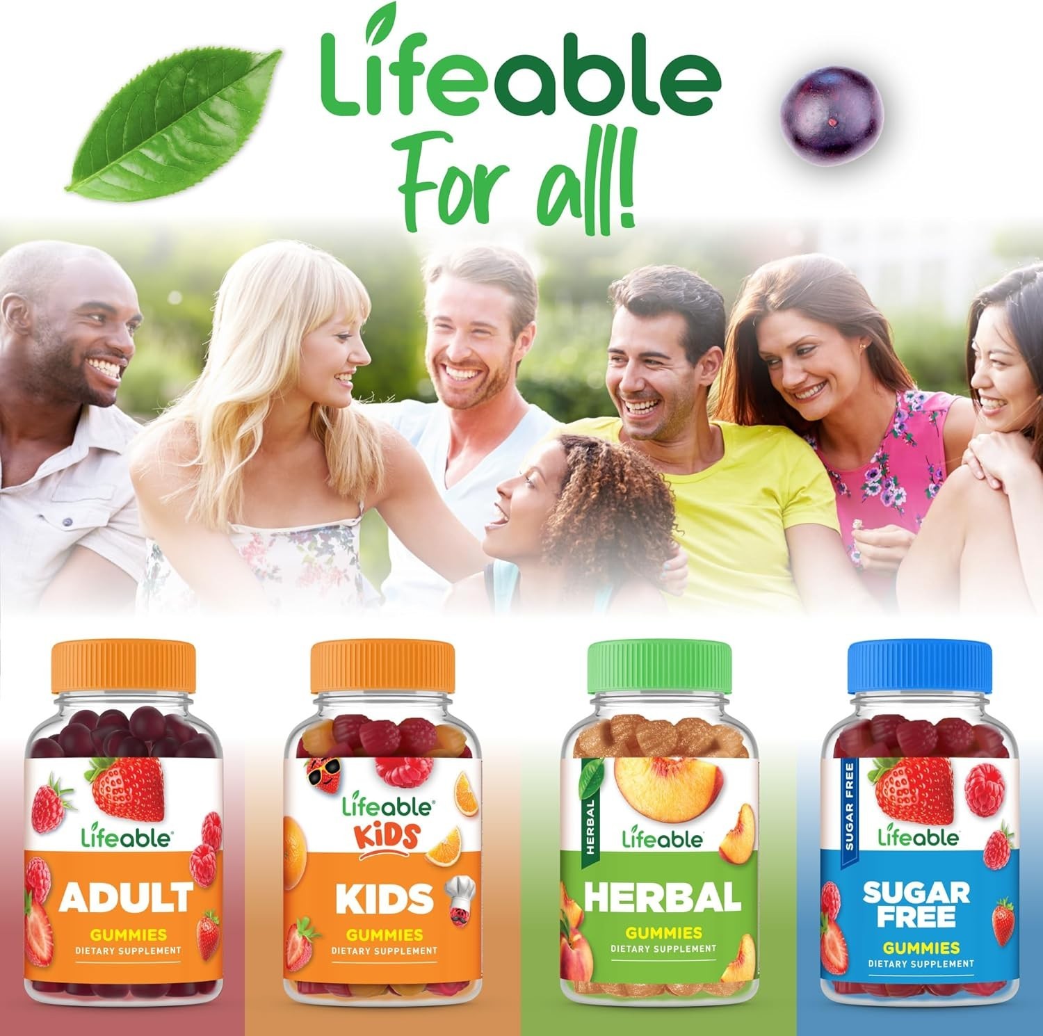 Lifeable Sugar Free Multivitamin with Iron- Great Tasting Gummy – 90 Count