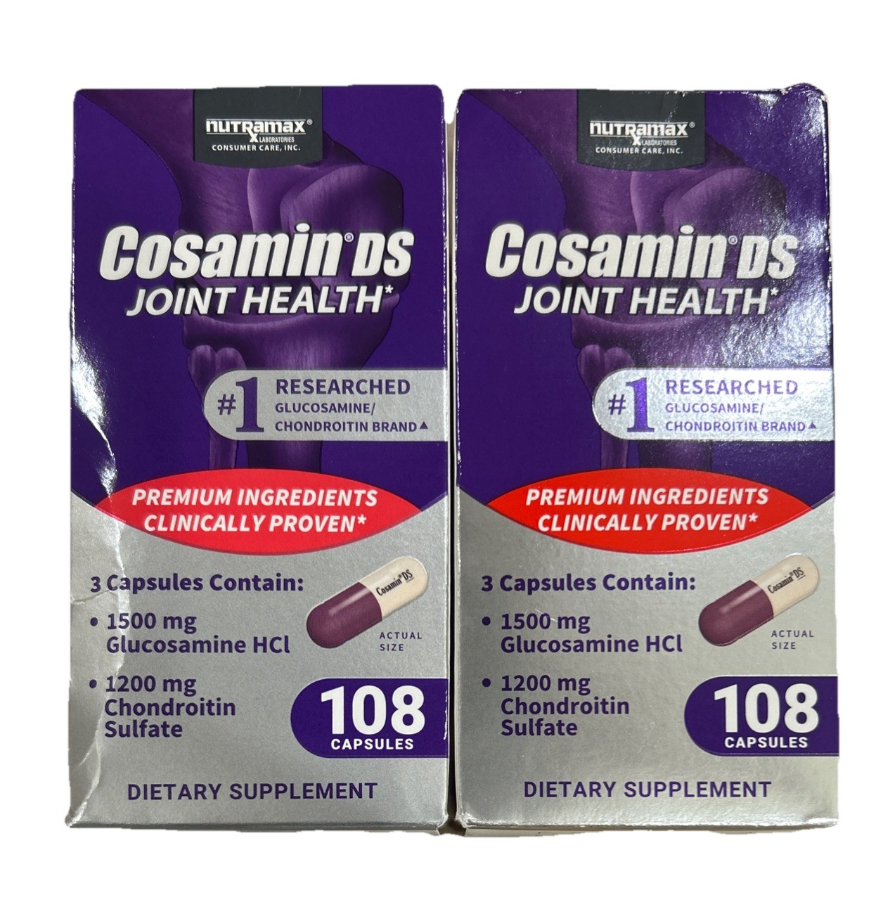 2PACK Cosamin DS Joint Health Supplement Pain Stiffness Relief 108 Caps 01/27+