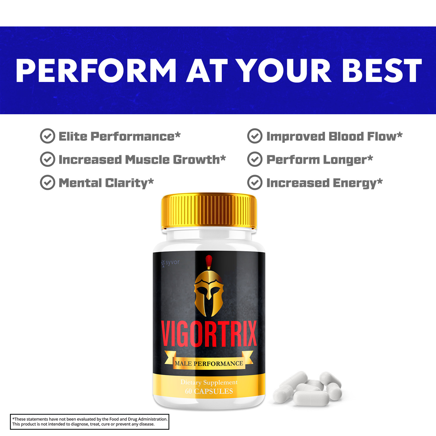 (2 Pack) Vigortrix Male Pills Maximize Energy, Vitality & Stamina 120 Capsules