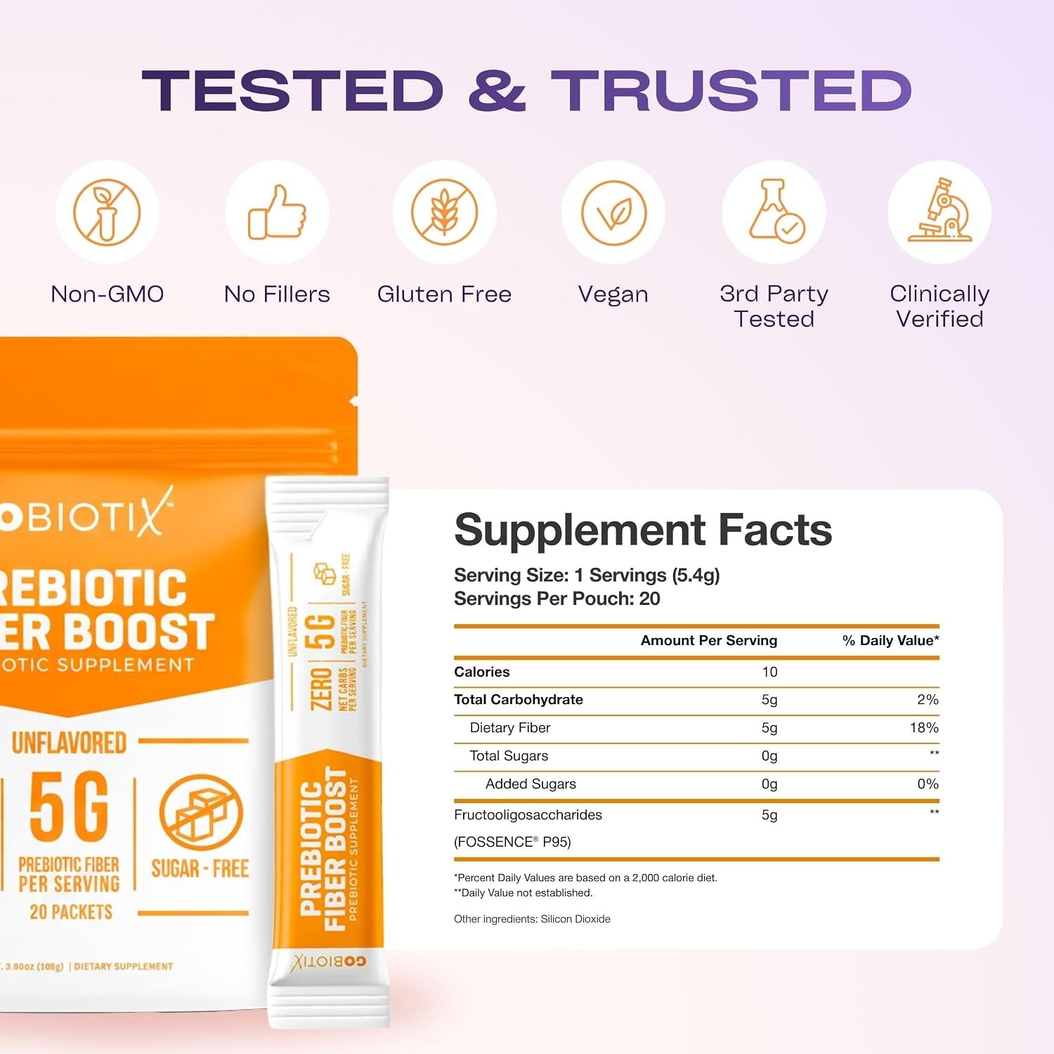 Plant-Based Prebiotic Fiber Powder for Digestive & Gut Health — Unflavored, ,…