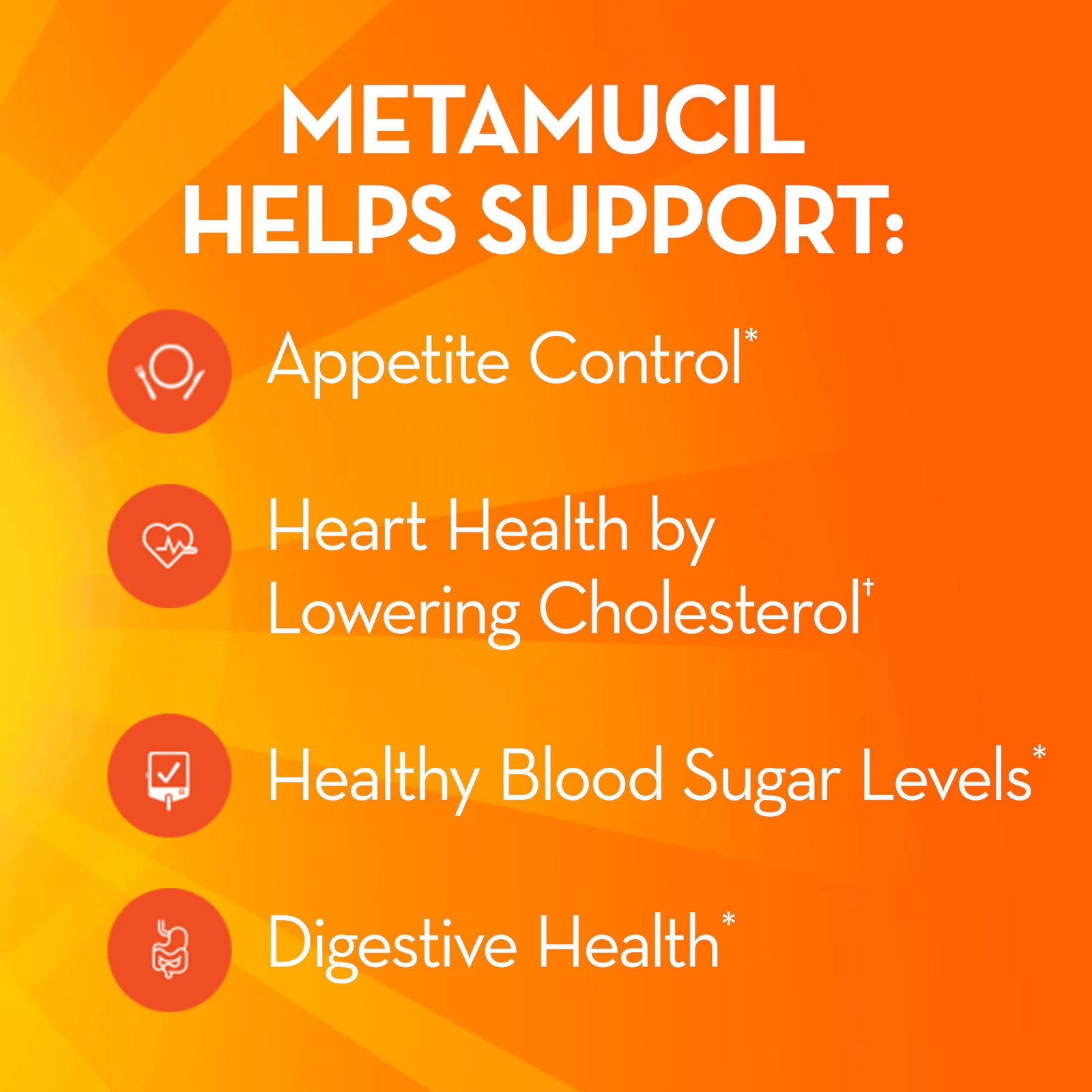 Metamucil Psyllium 4in1 Fiber Supplement Powder, Orange, 55 oz 2 Pack