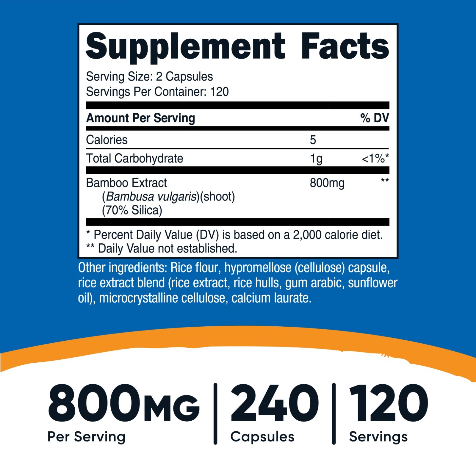 Nutricost Bamboo Extract, 400 mg, 240 Capsules – Vegan, Gluten Free and Non-GMO